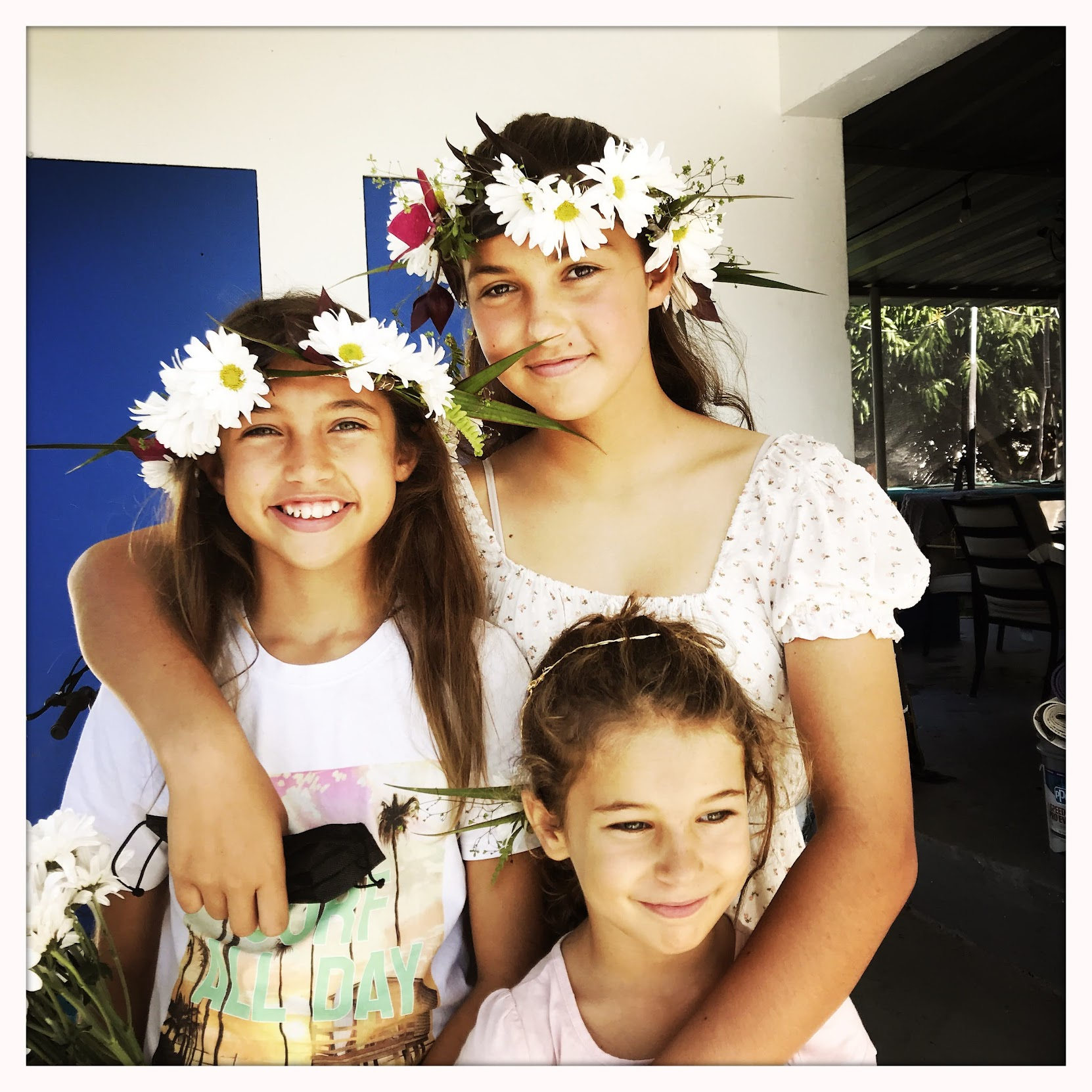 26 - Three sisters dressed up for May day celebration